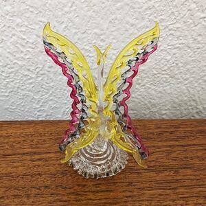 Vintage spun glass butterfly